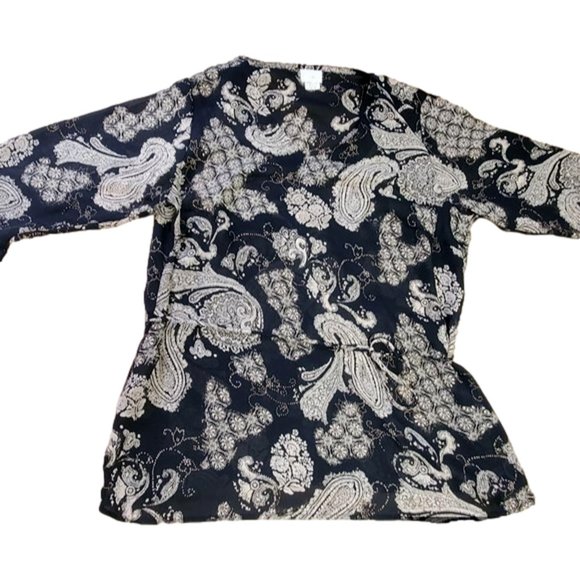 Studio C Tie Shirt Size 14/16 Black/Tan - Picture 3 of 6